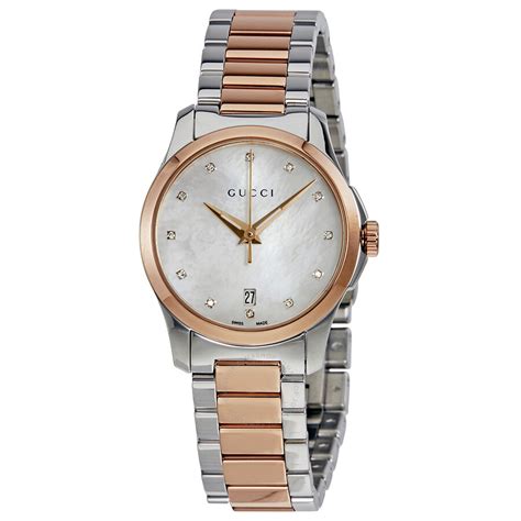 ladies gucci watch mother of pearl|Gucci G.